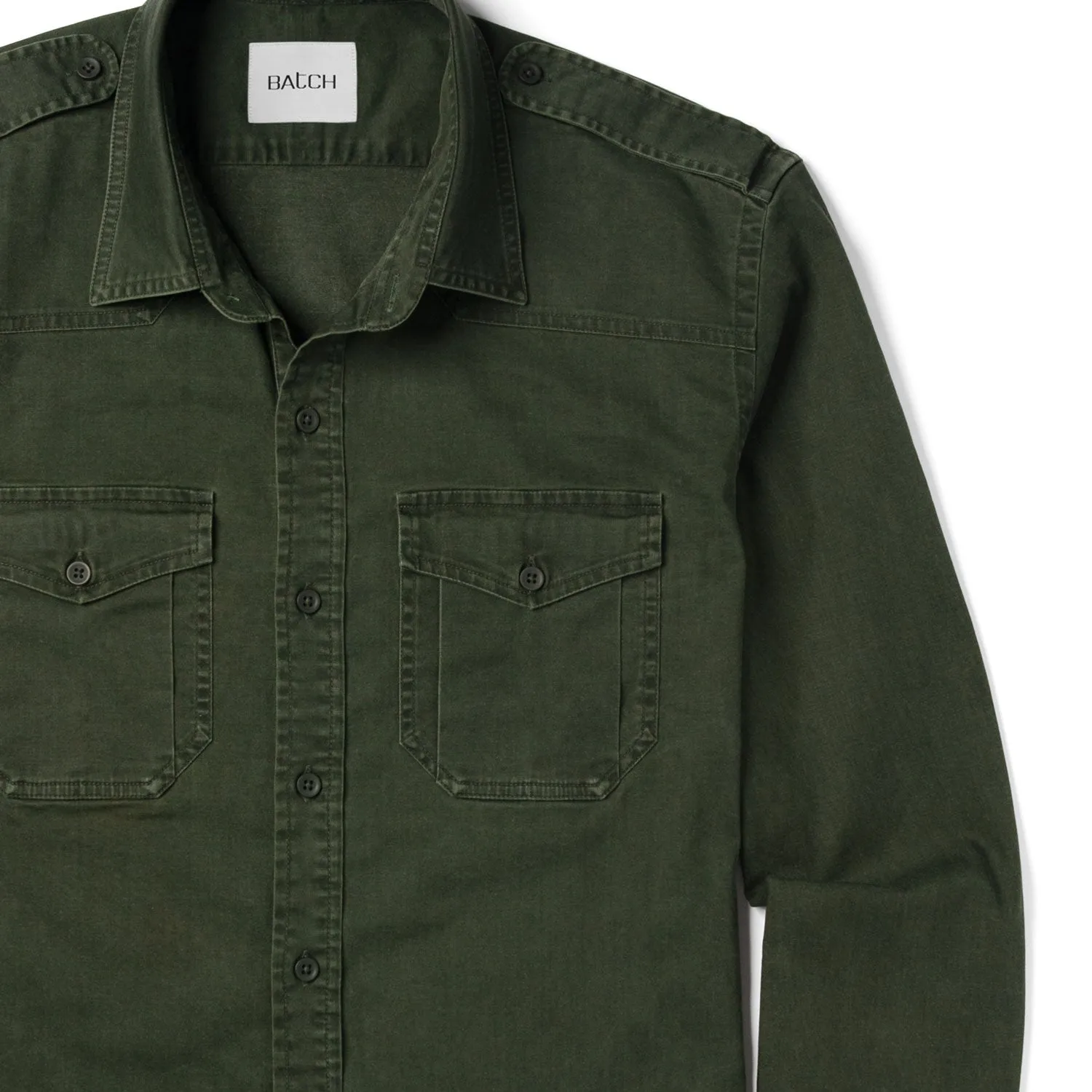 Austin Utility Shirt – Dark Green Cotton Twill