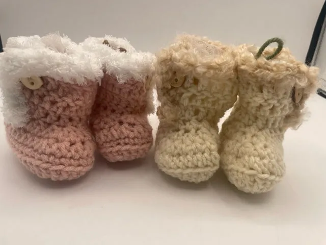 Baby "Ugg" Acrylic Crochet Booties