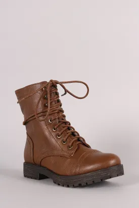 Bamboo Combat Lug Ankle Boots