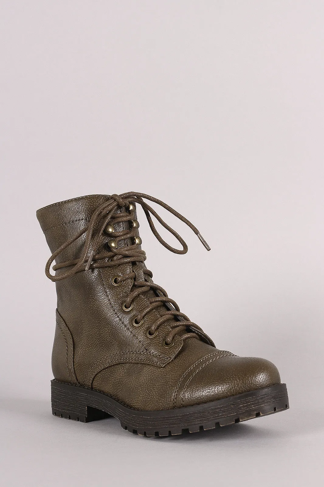 Bamboo Combat Lug Ankle Boots