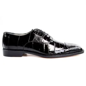 Belvedere Mare in Black Genuine Ostrich & Eel Oxfords