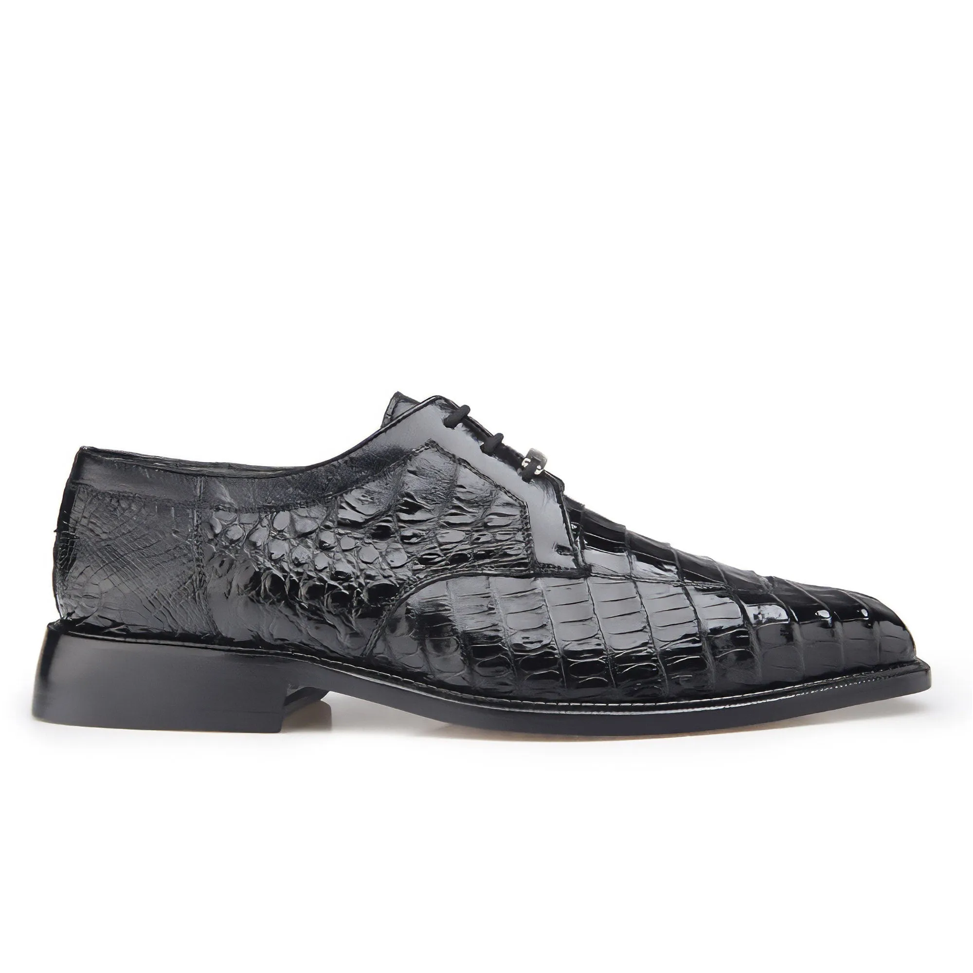 Belvedere Susa in Black Genuine Crocodile Oxfords