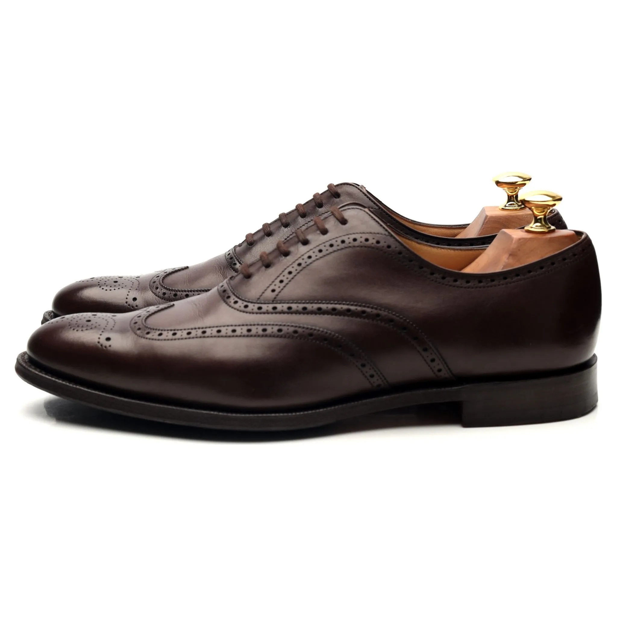 'Berlin' Dark Brown Leather Oxford Brogues UK 8.5 F