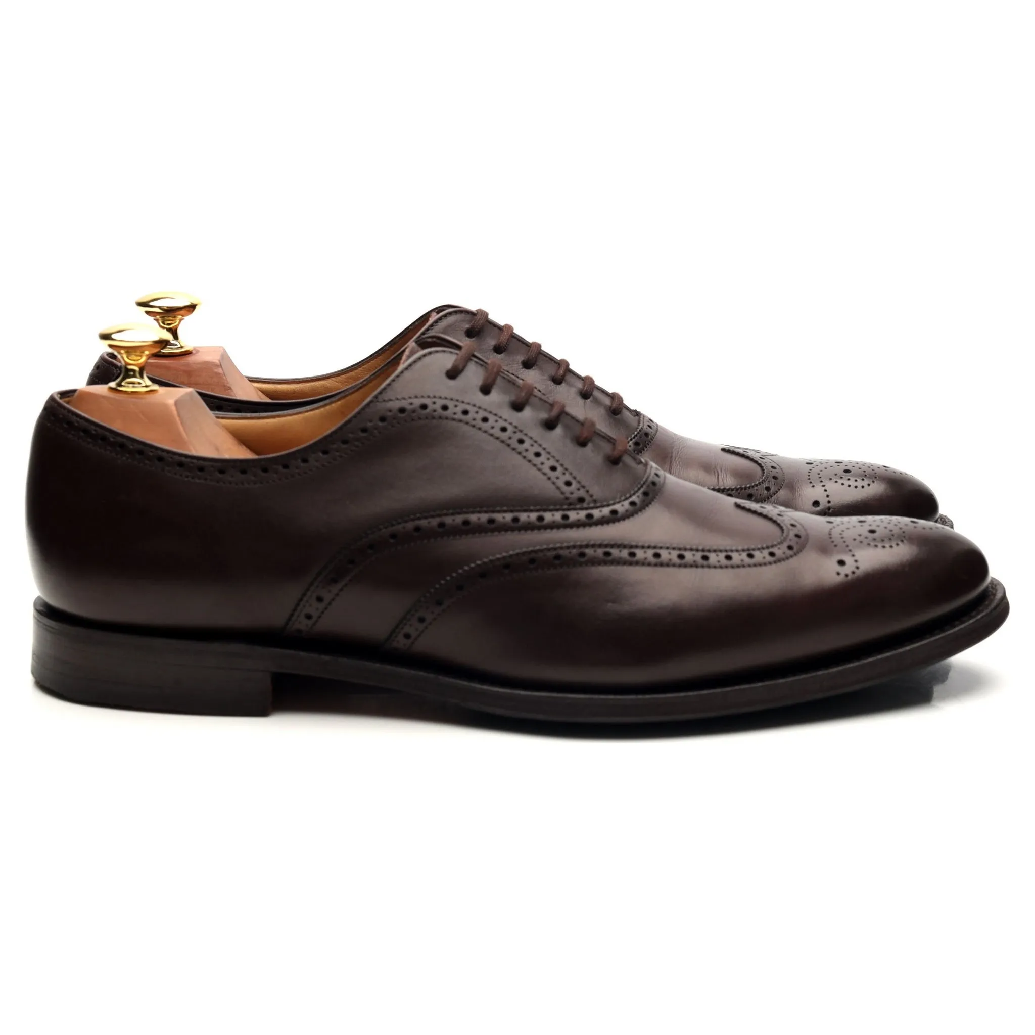 'Berlin' Dark Brown Leather Oxford Brogues UK 8.5 F