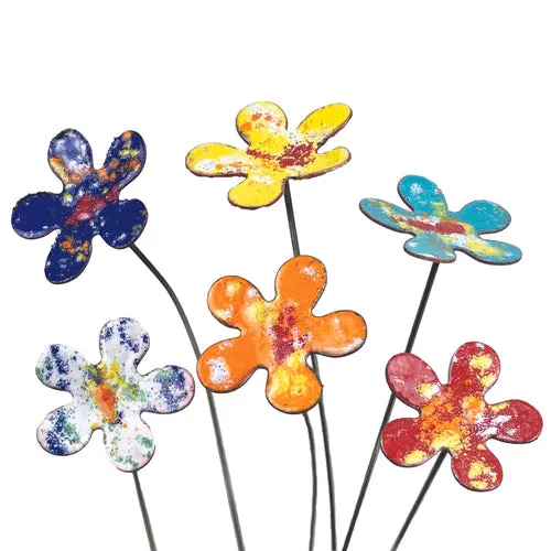 Copper Enamel Flowers Assorted