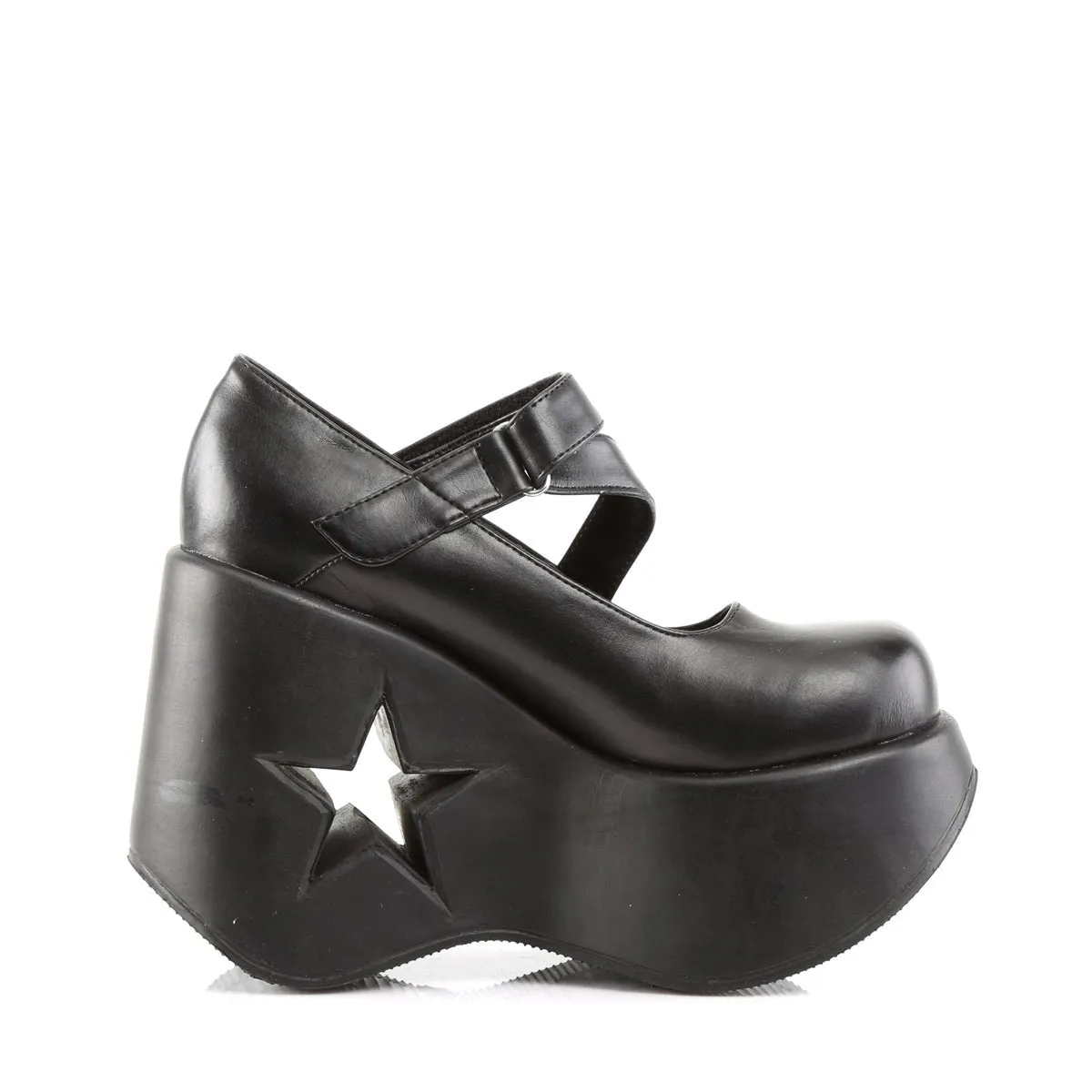 Demonia DYNAMITE-03 | Black Vegan Leather Mary Janes