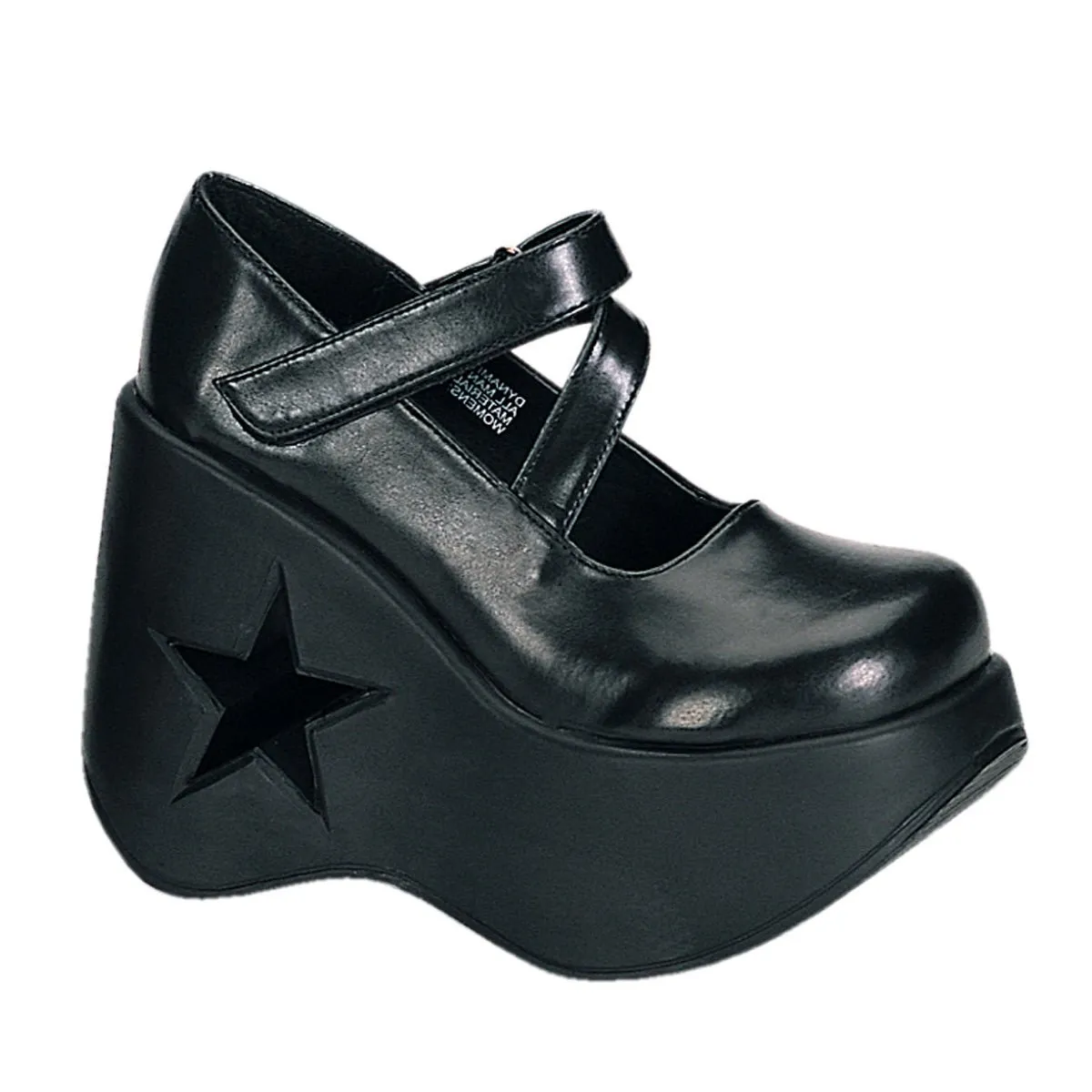 Demonia DYNAMITE-03 | Black Vegan Leather Mary Janes