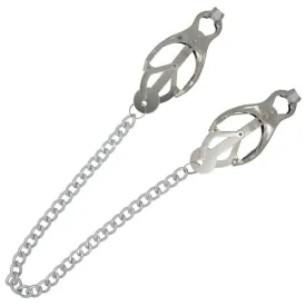 Extreme Pinch Chained Metal Clover Nipple Clamps - INTENSE Nipple Play