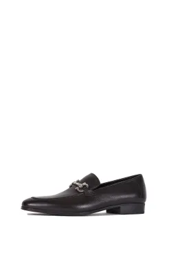 Flori Grained Leather Bit Loafers - Black