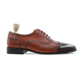 Homyel - Men's Light and Dark Brown Calf Leather Oxford Shoe