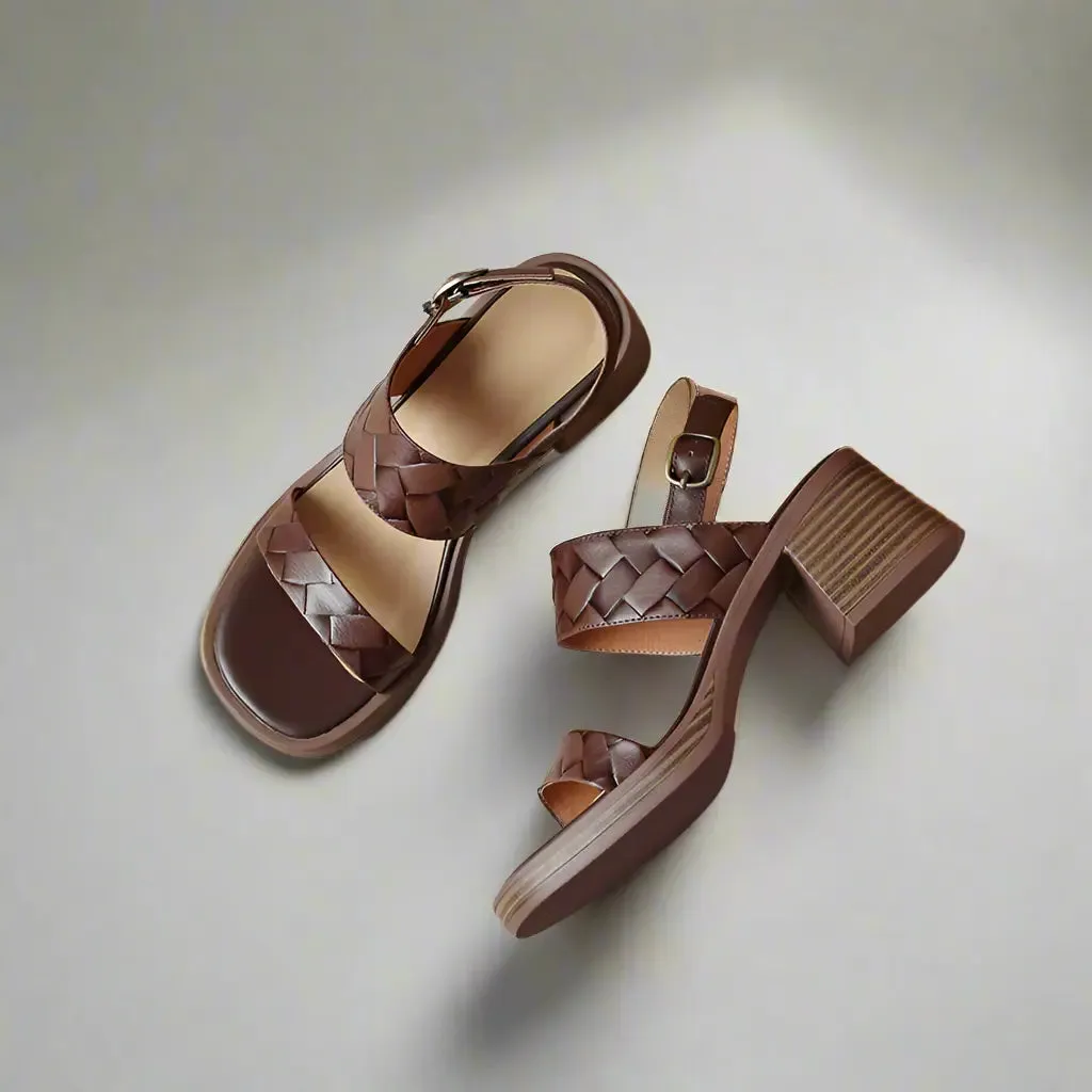 Isabella Brown Flat Sandals