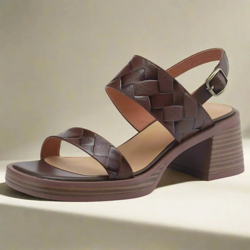 Isabella Brown Flat Sandals