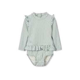 Liewood Sille Baby Seersucker SwimSuit | Y/D Stripe: Sea Blue/WhIte