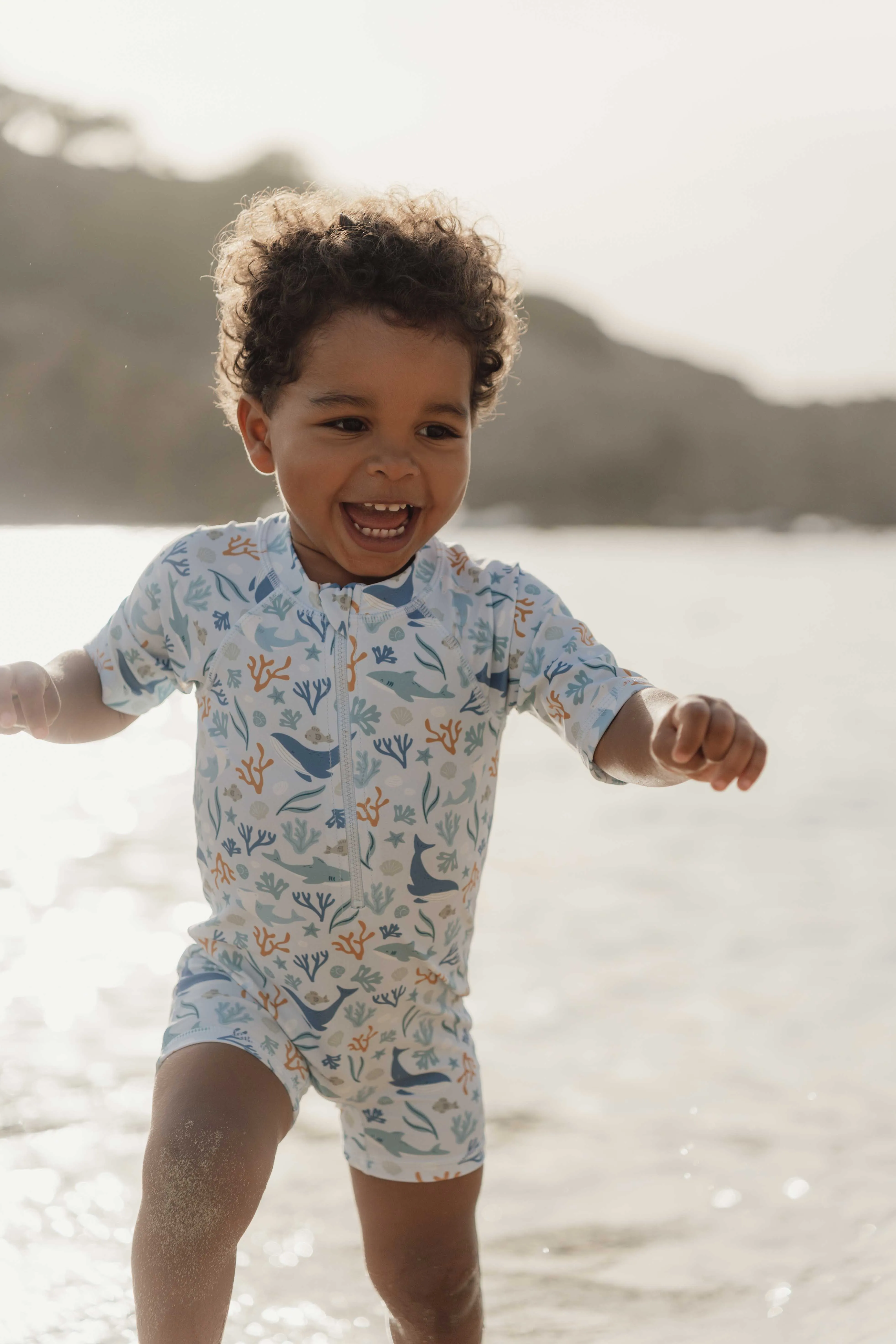 Little Dutch Swimsuit Short Sleeve Ocean Dreams Blue