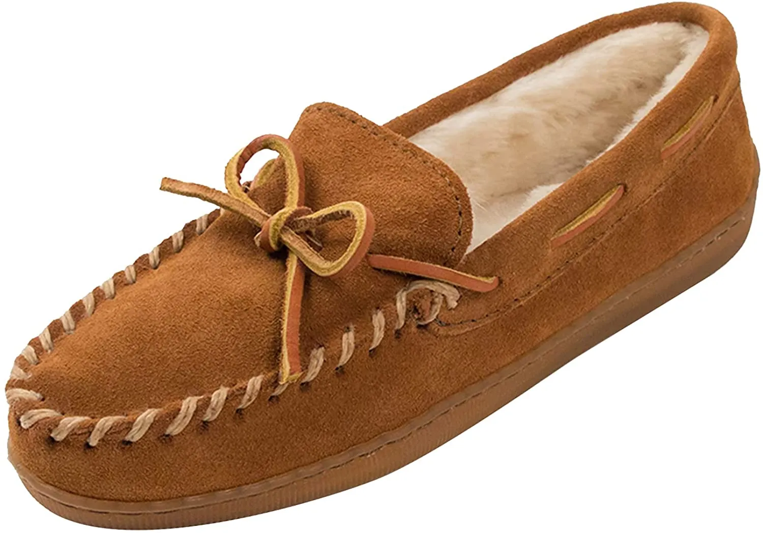 Minnetonka Women's Pile Lined Hardsole Moccasin