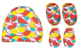 Mittens, Booties And Cap Set- Fruitilicious