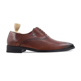 Polina - Men's Burnished Oxblood Calf Leather Oxford Shoe