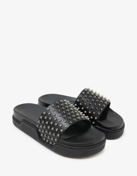 Pool Fun Black Spikes Slide Sandals