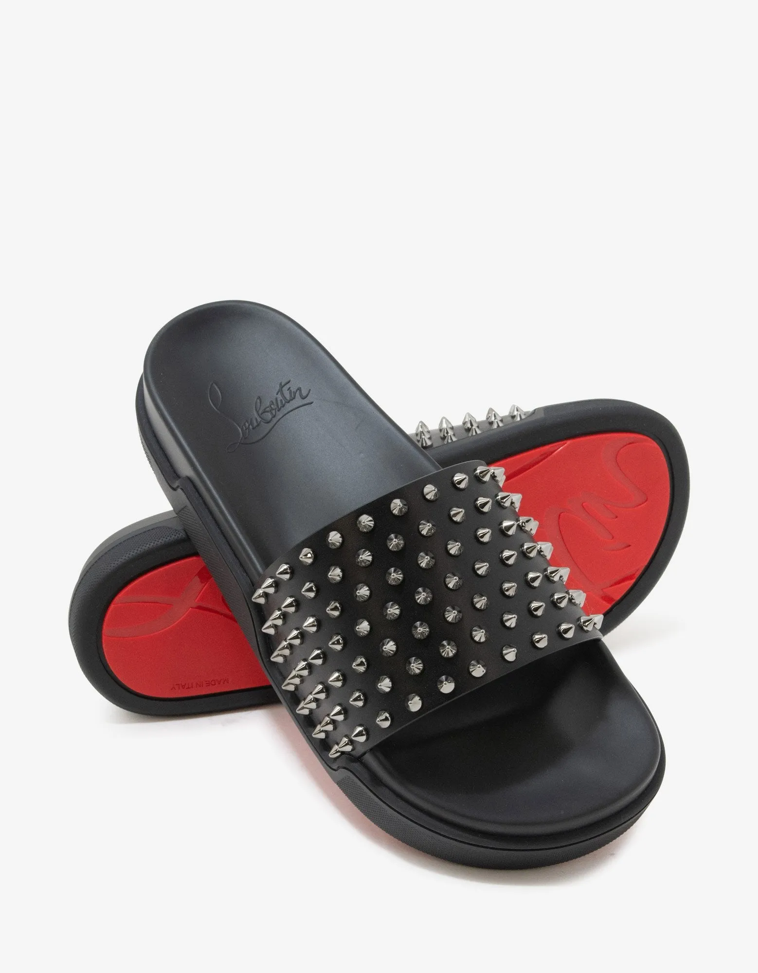 Pool Fun Black Spikes Slide Sandals