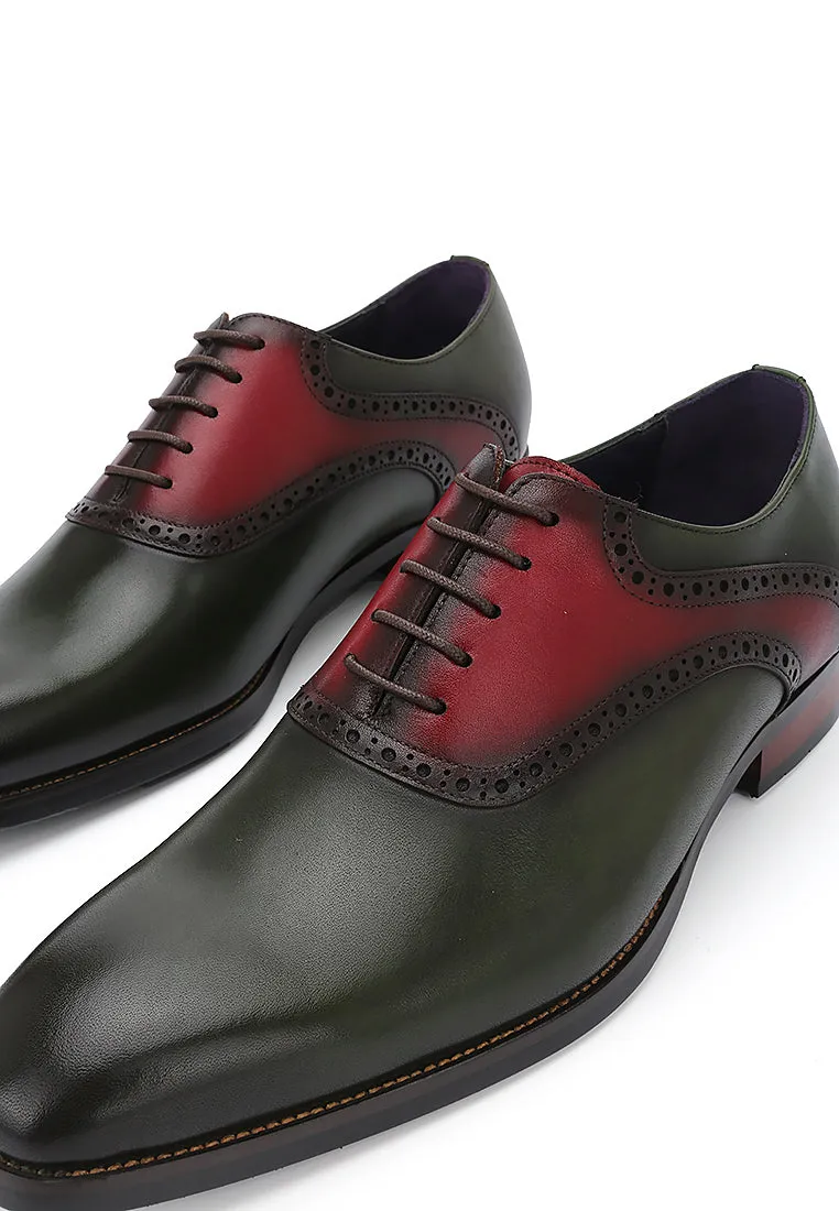 Rad Russel Luxe Dual-Tone Oxford in Olive & Oxblood