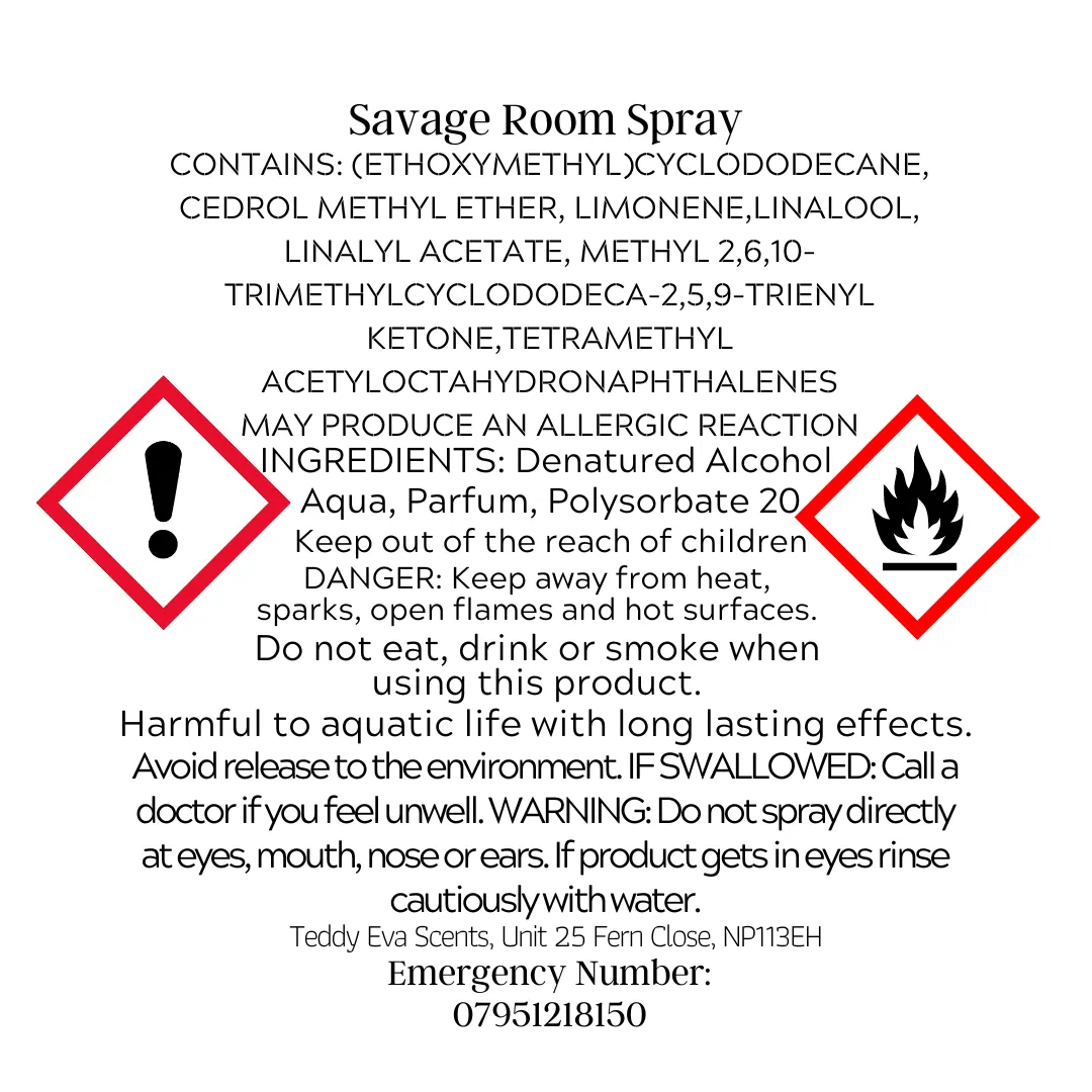 Savage 150ml Room Spray