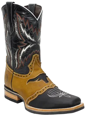 Silverton® Longhorn All Leather Square-Toe Boots (Black)