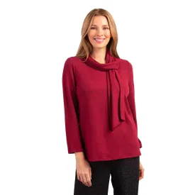 Soft Fleece Tie Neck Pullover