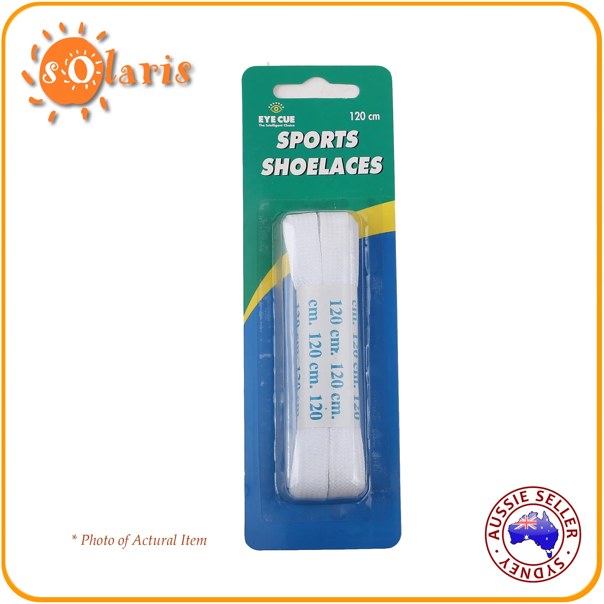 Sports Shoelaces WHITE Polyester Flat Type Laces 120 cm Length