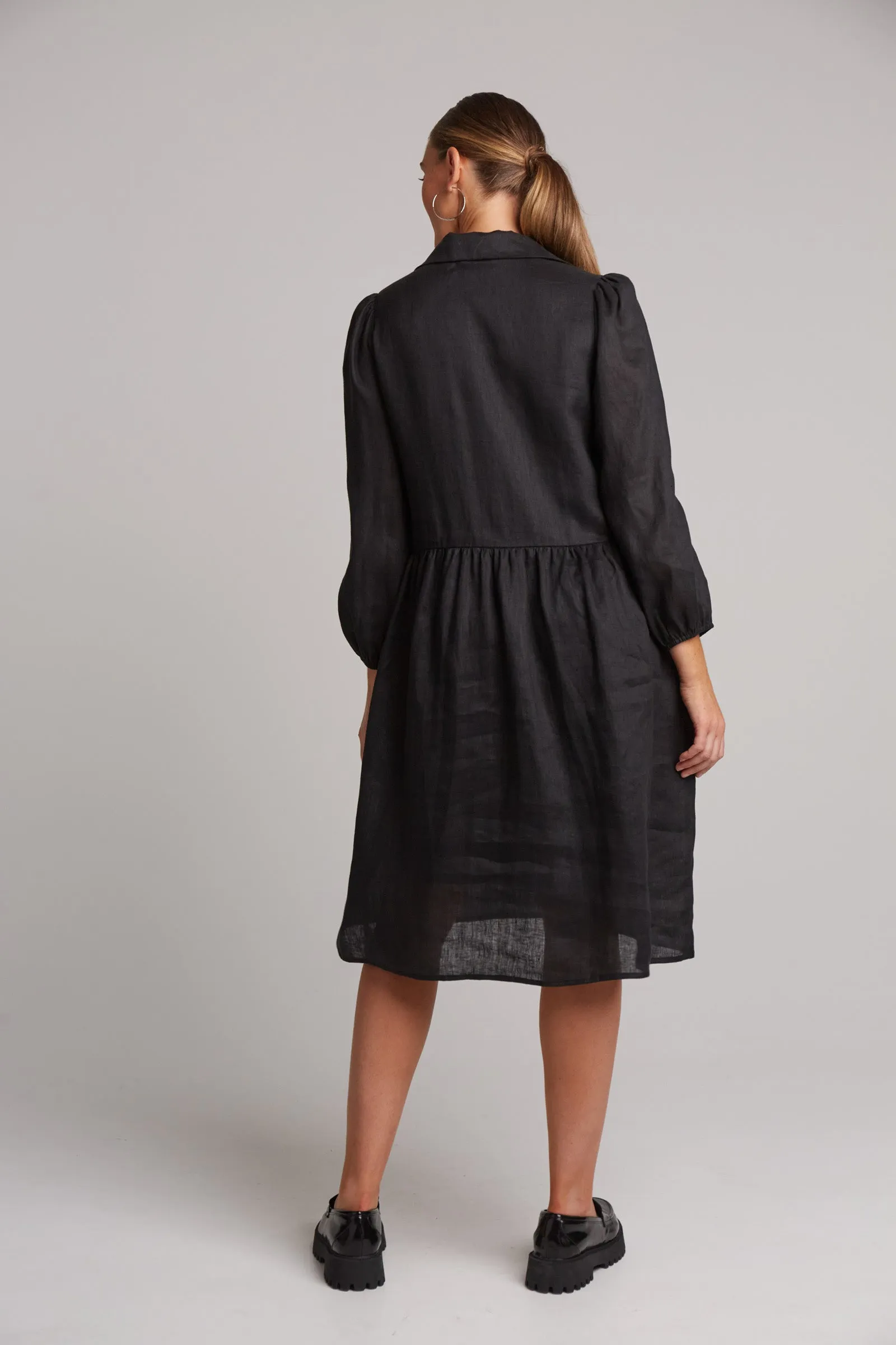 Studio Midi Shirt Dress - Ebony