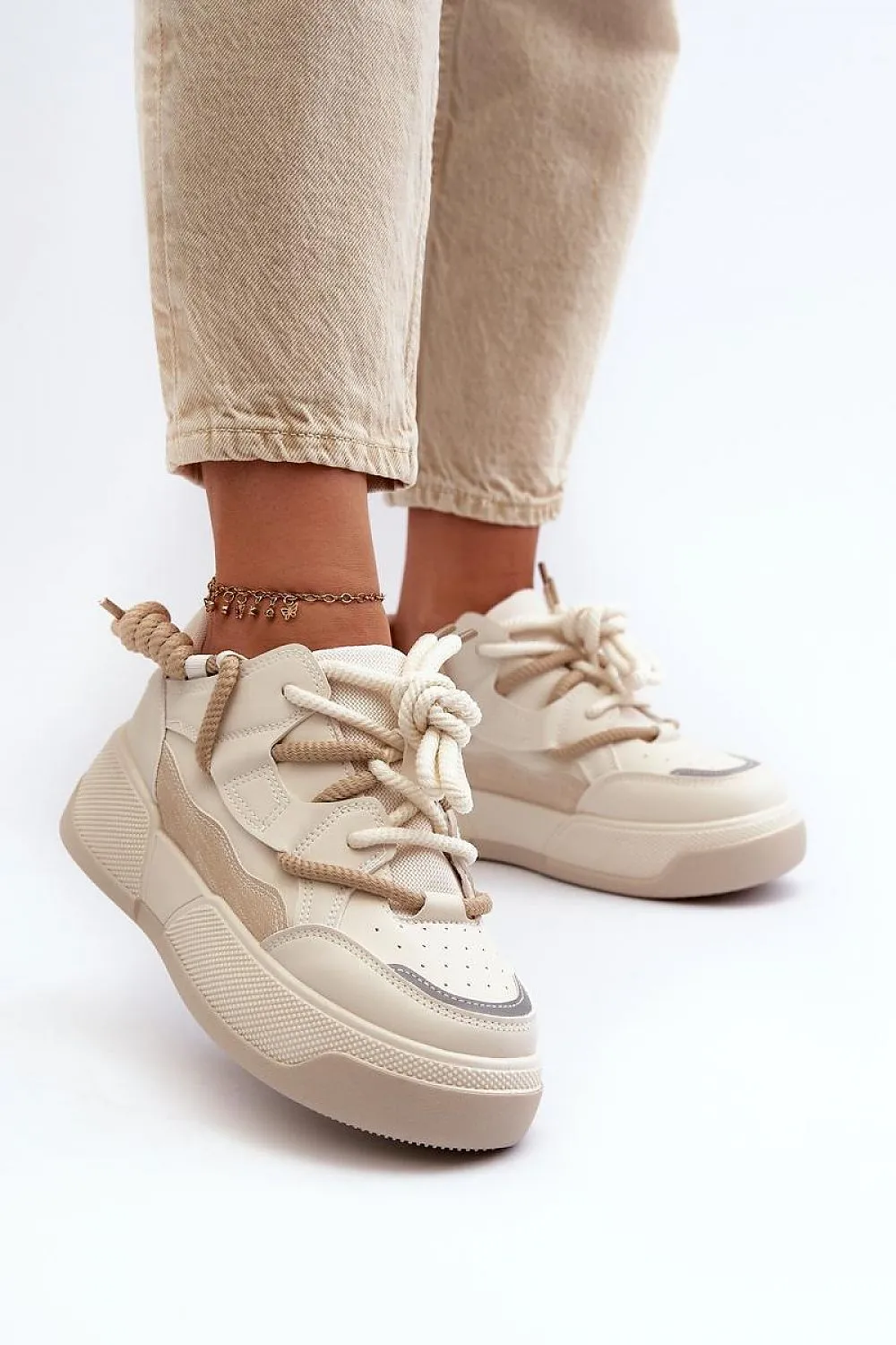 TEEK - Platform Mixed Laced Sneakers