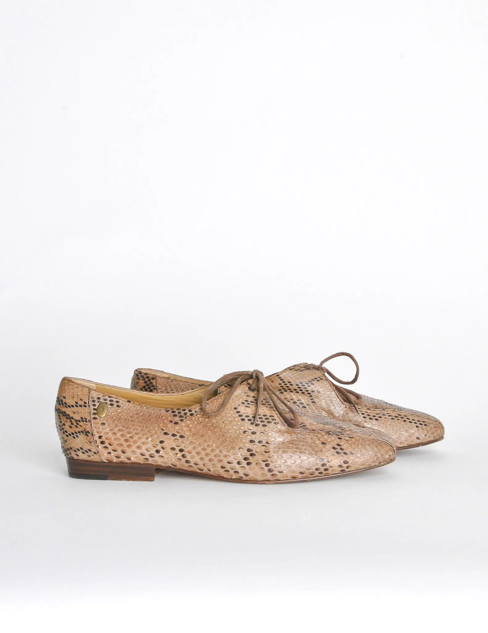 Trussardi Vintage Snakeskin Oxford Shoes