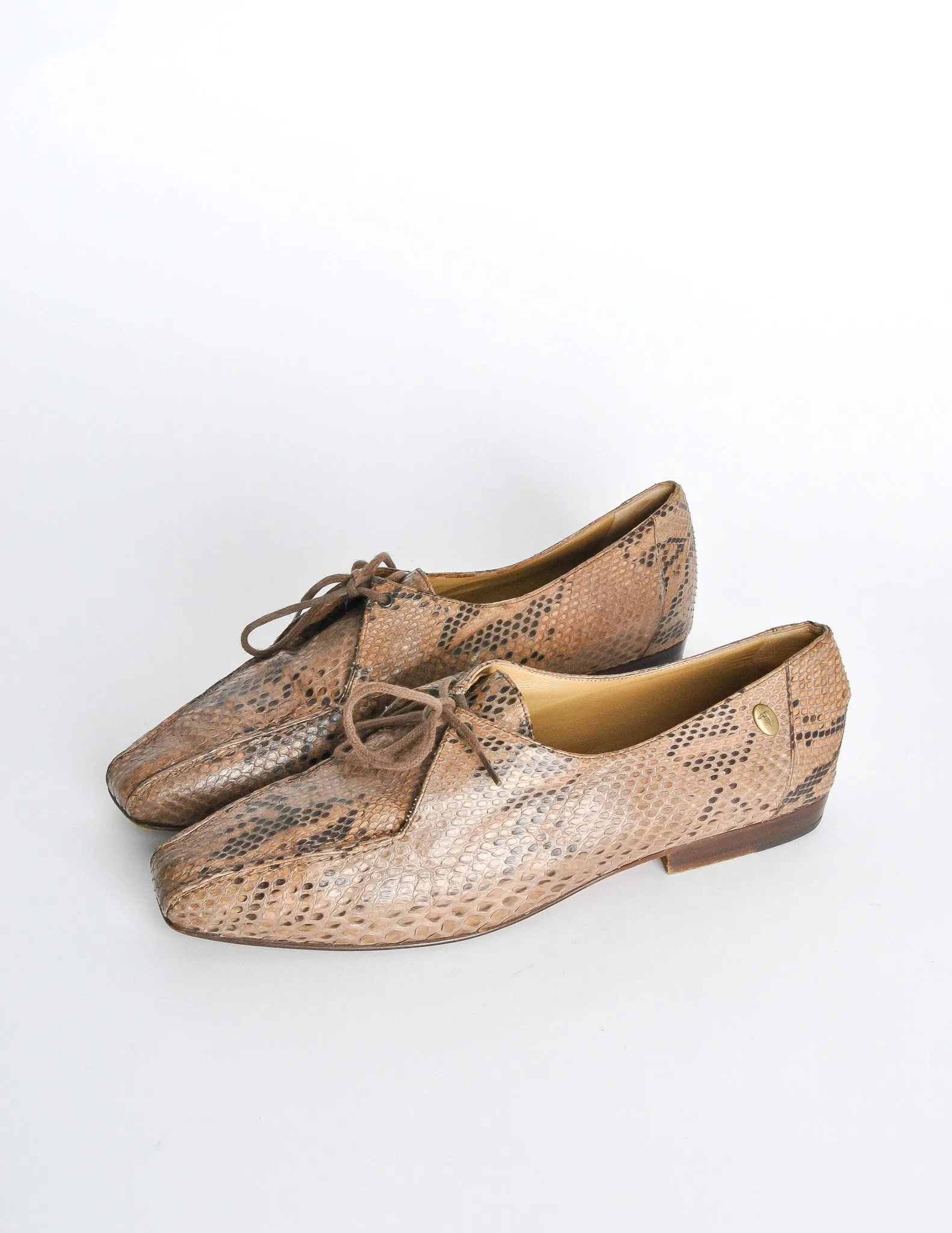 Trussardi Vintage Snakeskin Oxford Shoes