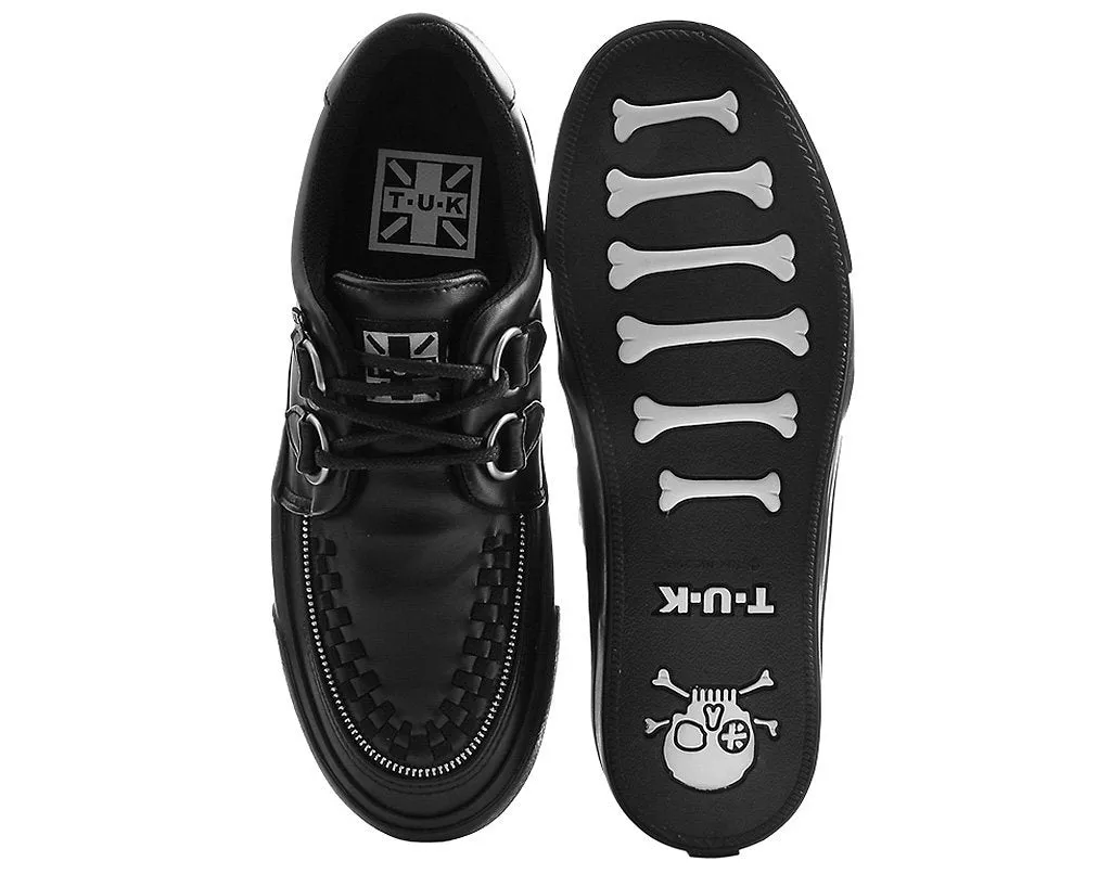 T.U.K. Black Zipper D-Ring Creeper Sneakers