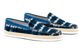 Watercolor Canvas Venetian Loafers - Beach Party Blue